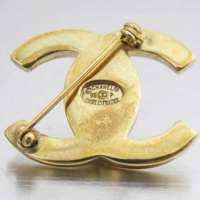 Pre-Owned Chanel Brooch Coco Mark Turn Lock Gold Ladies (Good) 