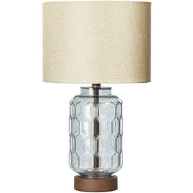 Better Homes & Gardens Blue Geo Textured Glass Table Lamp