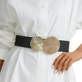 thumbnail image 3 of Wide Stretchy Belts For Women Dresses Elastic Waist Womens Belt With Gold Buckle, 3 of 5