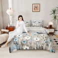 thumbnail image 4 of Castle Fairy Blue Bird Twin Comforter Sets for Teens,Chic Floral Daisy Bedding Set, 4 of 8