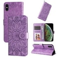 thumbnail image 5 of Cutyskin Case for iPhone XS, iPhone X,Wallet Case,PU Leather Flip,Kickstand,Double Magnetic Clasp,Embossed Mandala Flower Lanyard Protective PU Leather Cover For iPhone X/XS, Purple, 5 of 12