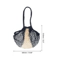 thumbnail image 2 of Uxcell Sac en Maille de Coton, 15x12,2 Pouces Long Manche Sac Réutilisable en Filet pour Courses Bleu Blanc, 2 of 7