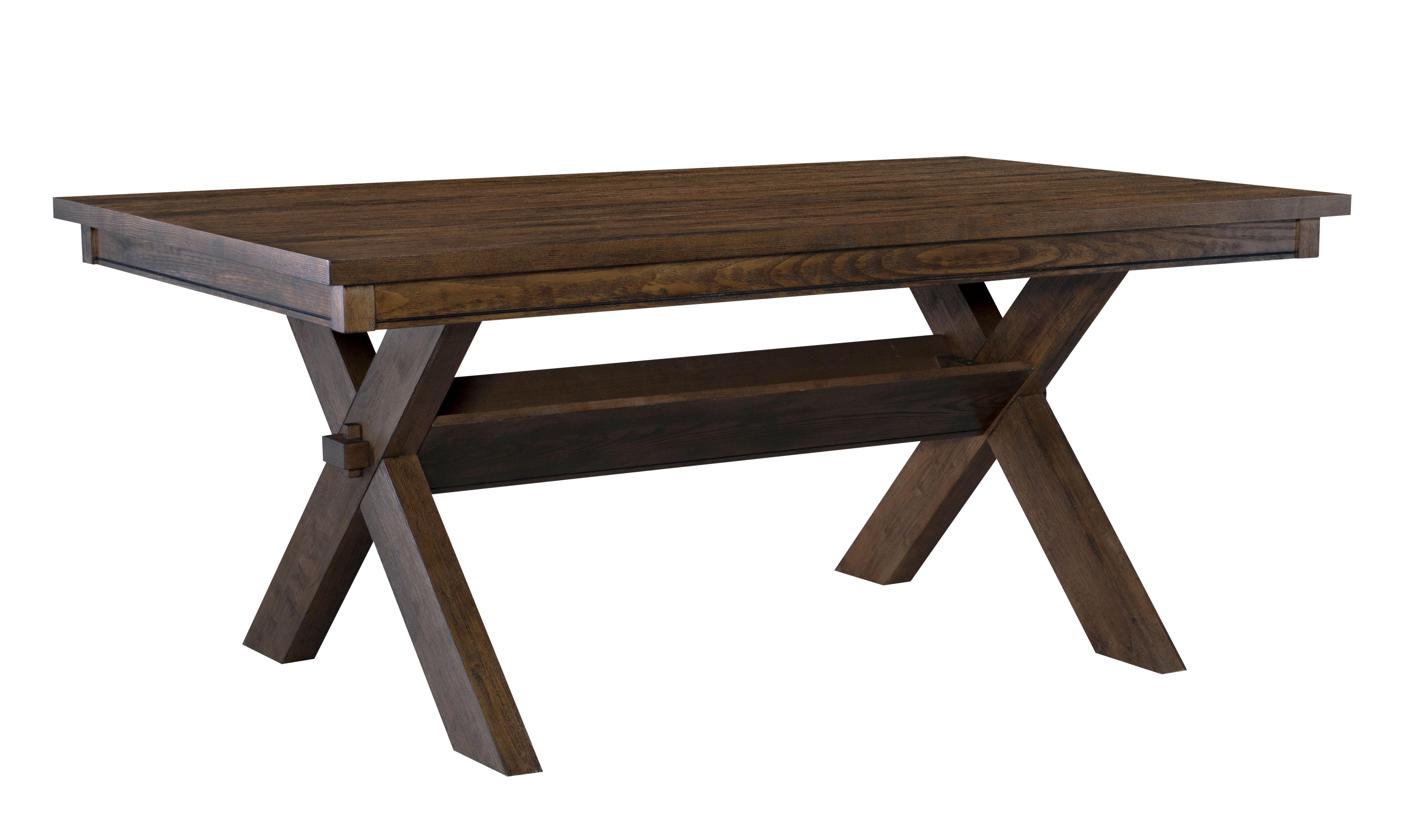 Turino Farmhouse 7-Piece Dining Set, Rustic Umber Base with Tan Fabric