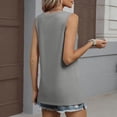 thumbnail image 4 of YUGYXL Womens Tank Tops Button Spring Summer Sleeveless Tee Henley Shirt Square Neck Basic Outfits Clothes Gray Top M, 4 of 9