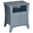 thumbnail image 2 of Grey Nightstand with 2 Drawers and Open Shelving, 2 of 8