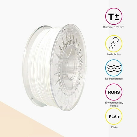 Opaque White Filament Reinforced - EOLAS PRINTS PLA+ 3D Printer Filament 1.75mm 1 kg Spool, White