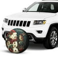 thumbnail image 2 of KAKALAD Christmas Snowman Bird Flower 04 Tire Cover Universal Durable Waterproof Car Vehicle Tools Accessories Buckle 15” Inch, 2 of 6