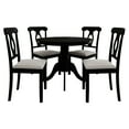 thumbnail image 3 of Castle Place 5-Piece Elegant Wooden Indoor Dining Table and Chairs Set, Black, 3 of 7