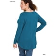 thumbnail image 5 of Zenana Women & Plus (S-3X) Soft Rayon Long Sleeve Dolphin Hem V-Neck Tee Shirt Top, 5 of 5