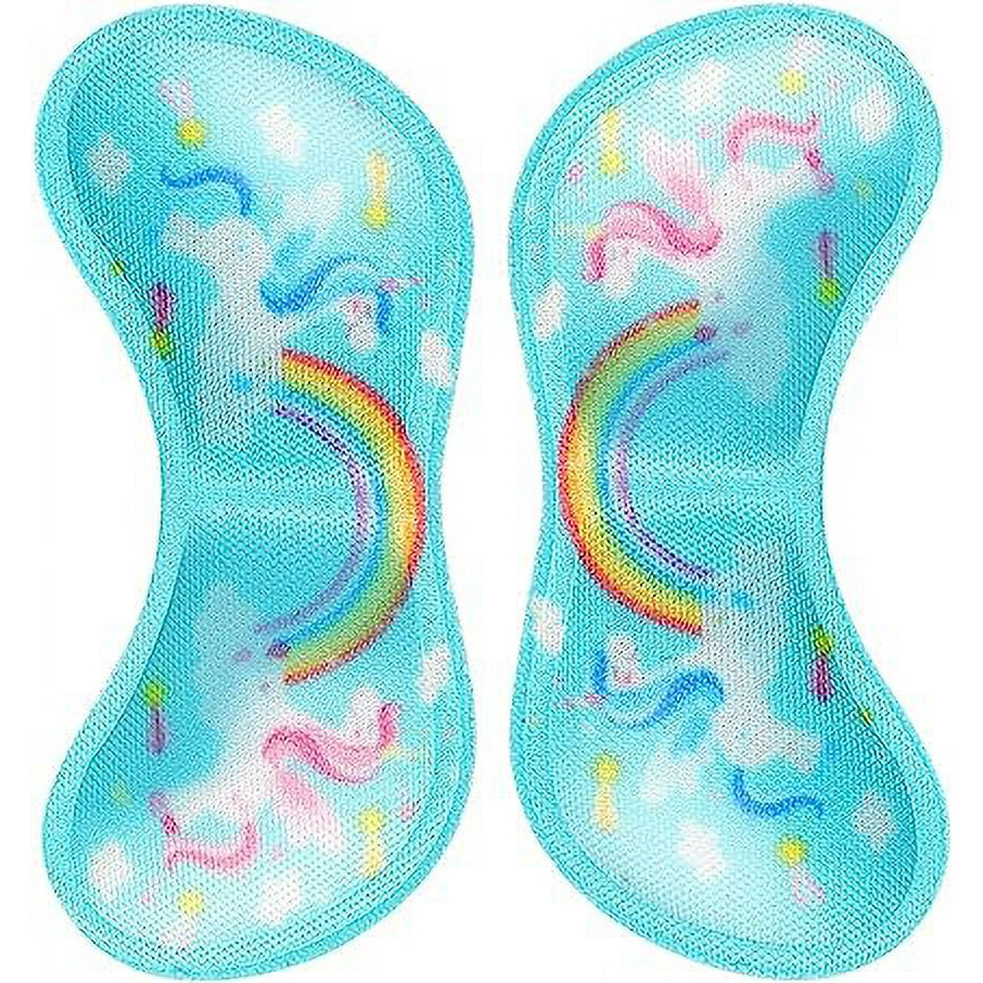 SHAR 2 Pairs Rainbow Kids Heel Protectors Soft Cute Heel Pads Strong Self Adhesive Butterfly Shaped Heel Clips for Girls Boys Shoes Prevent
