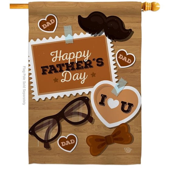 Ornament Collection H192188-BO Love You Father Family Day 28 x 40 in. Double-Sided Decorative Vertical House Flags for Decoration Banner Garden Yard Gift