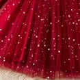 thumbnail image 5 of Girls Spring Summer Floral Dress Party Dress Long Sleeve Tutu With Bow Star Sequins Formal Holiday Pageant Gown Elegant Casual Dresses 5-6 Years, 5 of 8