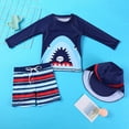 thumbnail image 2 of 2DXuixsh 3 Pcs Boys' Swimsuits Rash Guard Swimsuits Sets Long Sleeved Cute Cartoon Swimsuit Fast Drying Sunscreen Swimsuit Pants Protective Clothing Set Blue Size Xxl, 2 of 5