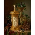thumbnail image 2 of Carl Borromäus Fruwirth 19x24 Black Ornate Framed Double Matted Museum Art Print Titled: Still Life (1850), 2 of 5