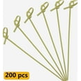 thumbnail image 2 of Bamboo Cocktail Picks 200 PCS Bamboo Skewers 4 Inch with Looped Knot, Food Picks,Party Toothpicks for Appetizers,Cocktail Drinks,Barbecue Snacks,Club Sandwiches. (Knot Skewer 4 inch 200 PCS), 2 of 4