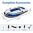 thumbnail image 5 of BN-LINK 3-Person Inflatable Boat Series with Seats, Inflatable Raft with a Pair of Deluxe Oars, High-Output Pump, Detachable Fishing Rod Holders, Fishing Boat for Ponds, Lakes, Rivers, 5 of 8