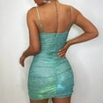 thumbnail image 6 of Dyegold Sundresses for Women Casual Beach - Women's Dresses Square Neck Sleeveless Sequin Spaghetti Strap Bodycon Mini Sundress ​Sexy Slim Fit Club ​Party ​Dresses, 6 of 8
