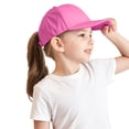 thumbnail image 2 of LIZENG Girls Glitter Baseball Cap Kids Adjustable Ponytail Hat Toddler Summer Mesh Trucker Hats, 2 of 7