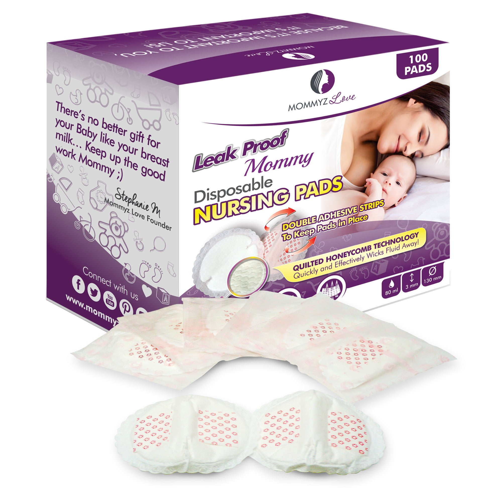 Mommyz Love 'Leak Proof Mommy' Disposable Nursing Pads For Breastfeeding | 100 Count