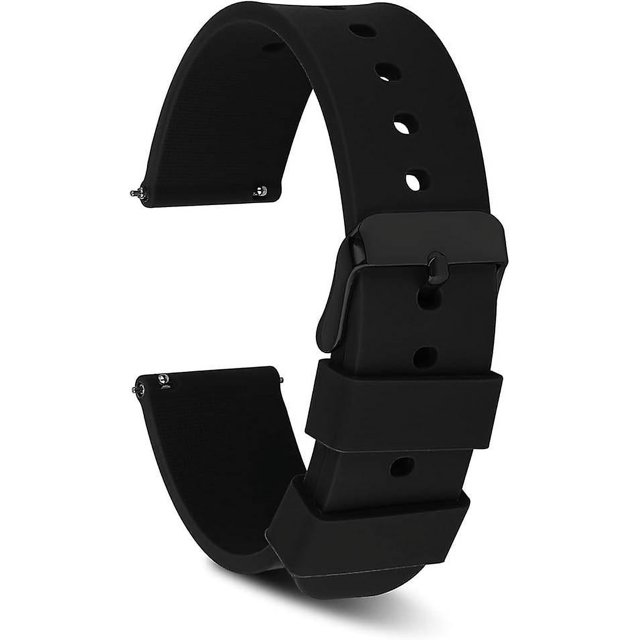 Correas de reloj de silicona CHAO 22 mm impermeables de liberación rápida con hebilla plateada