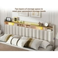 thumbnail image 6 of EnHomee King Bed Frame with 4 Drawers & 2-Tier Storage Shelf Upholstered King Size Bed Frame with Headboard Bed Frame King with Storage, Beige, 6 of 8