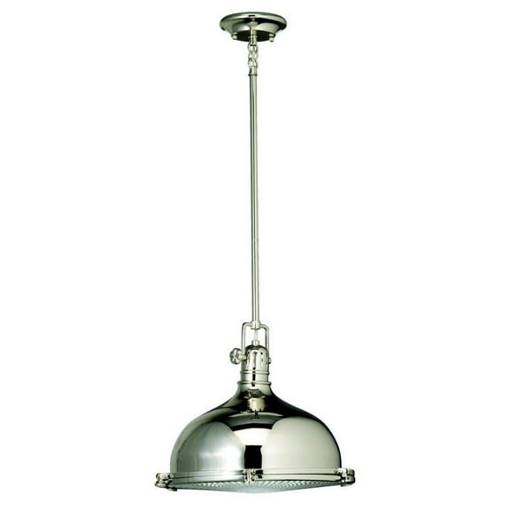 2666PN Kichler Lighting 1 light Pendant - with Vintage Industrial inspirations - 12 inches tall by 13.25 inches wide-Polished Nickel Finish