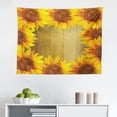 thumbnail image 1 of Sunflower Tapestry, Helianthus Sunflowers Against Weathered Aged Fence Summer Garden Photo, Fabric Wall Hanging Decor for Bedroom Living Room Dorm, 2 Sizes, Brown Yellow Green, by Ambesonne, 1 of 1
