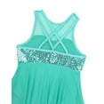 thumbnail image 6 of Venjoe Kids Girls Sequined Ballet Lyrical Dance Dress Leotard  Asymmetrical Dancewear Costume Mint Green 6, 6 of 7