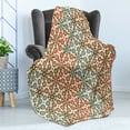 thumbnail image 4 of Abstract Soft Flannel Fleece Throw Blanket, Seamless Pattern with Motifs Far Eastern Themed Print, Cozy Plush for Indoor and Outdoor Use, 60" x 80", Beige and Brown, by Ambesonne, 4 of 5