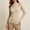 Beige, variant on Women's Long Sleeve Mock Neck Sweaters Stretchy Slim Fit Ribbed Knit Pullover Tops Fall Casual Basic Layering Shirts