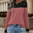 thumbnail image 4 of Women Long Sleeve Neck Fashion Sweaters Soft Knitted Casual Winter Pullover Sweater Loose Sweater Tops Streetwear Pink S, 4 of 9