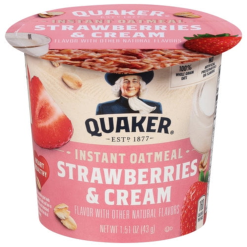 Quaker Instant Oatmeal Cup Strawberries & Cream