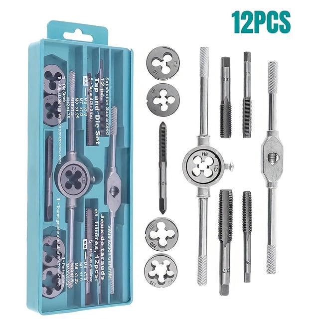 HLONK 20pcs All-purpose Multi-tapping Tool Set With M3-M12 Metric Thread Plugs Diameter And Taper Reamers And Tapping Tools For Efficient Thread Cutting And Repair