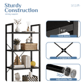 thumbnail image 5 of EDX Bookcase, 4 Tier Book Shelf, Storage Shelf, Classic Modern Bookcase for CDs, Movies, Books, Industrial Bookcase for Home Office, Living Room, Kitchen, Bedroom, Black, 5 of 6