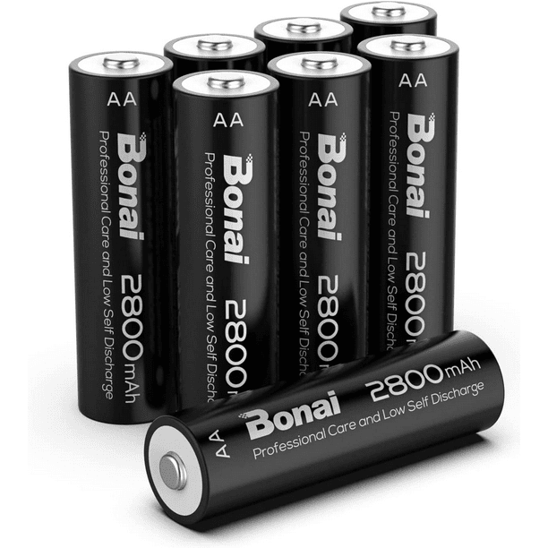 BONAI AA Rechargeable Batteries HighCapacity 2800mAh 1.2V NiMH Battery