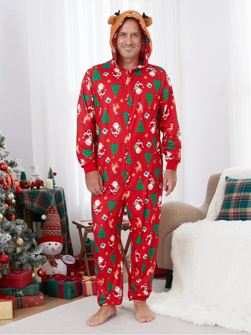 PatPat Christmas Pajamas for Men Family Matching Pajamas One Piece