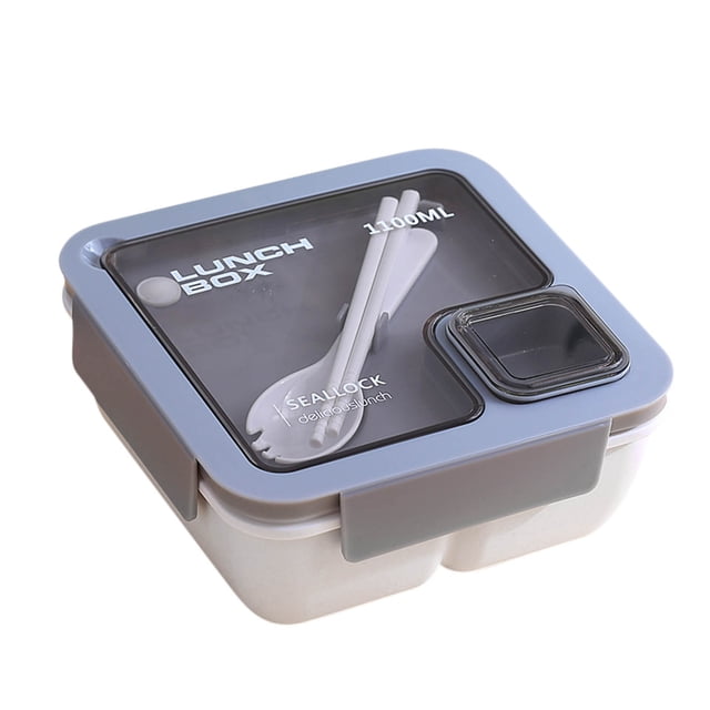 Ohufall Portable Plastic Partition Integrated Lunch Box Multi Functional For Light Food Work Picnic