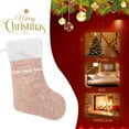 thumbnail image 4 of Custom Rose Gold Glitter Christmas Stockings, Christmas Presonalized Large Stocking Sock, Set of 2 Xmas Party Winter Decor Candy Bag Family Holiday Gift, 17.7 Inch, 4 of 7