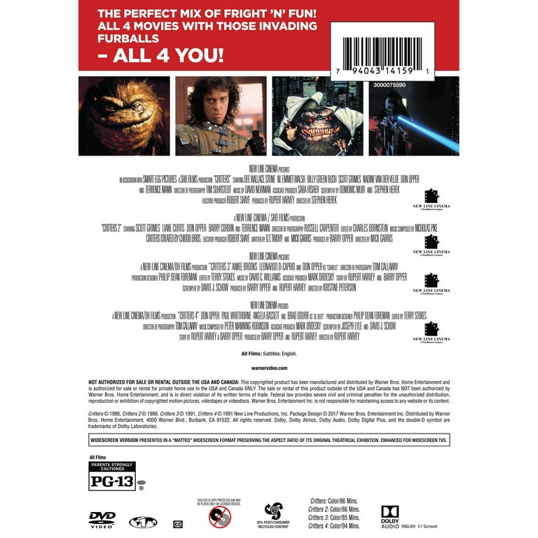 クリッターズDVDセット Amazon.com: The Critters Collection [Blu-ray] : Dee Wallace
