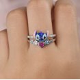 thumbnail image 4 of Ring Set for Women, Two-Piece Ring Jewelry, Best Gift for Christmas, Valentine's Day (Card Not Included), 4 of 9