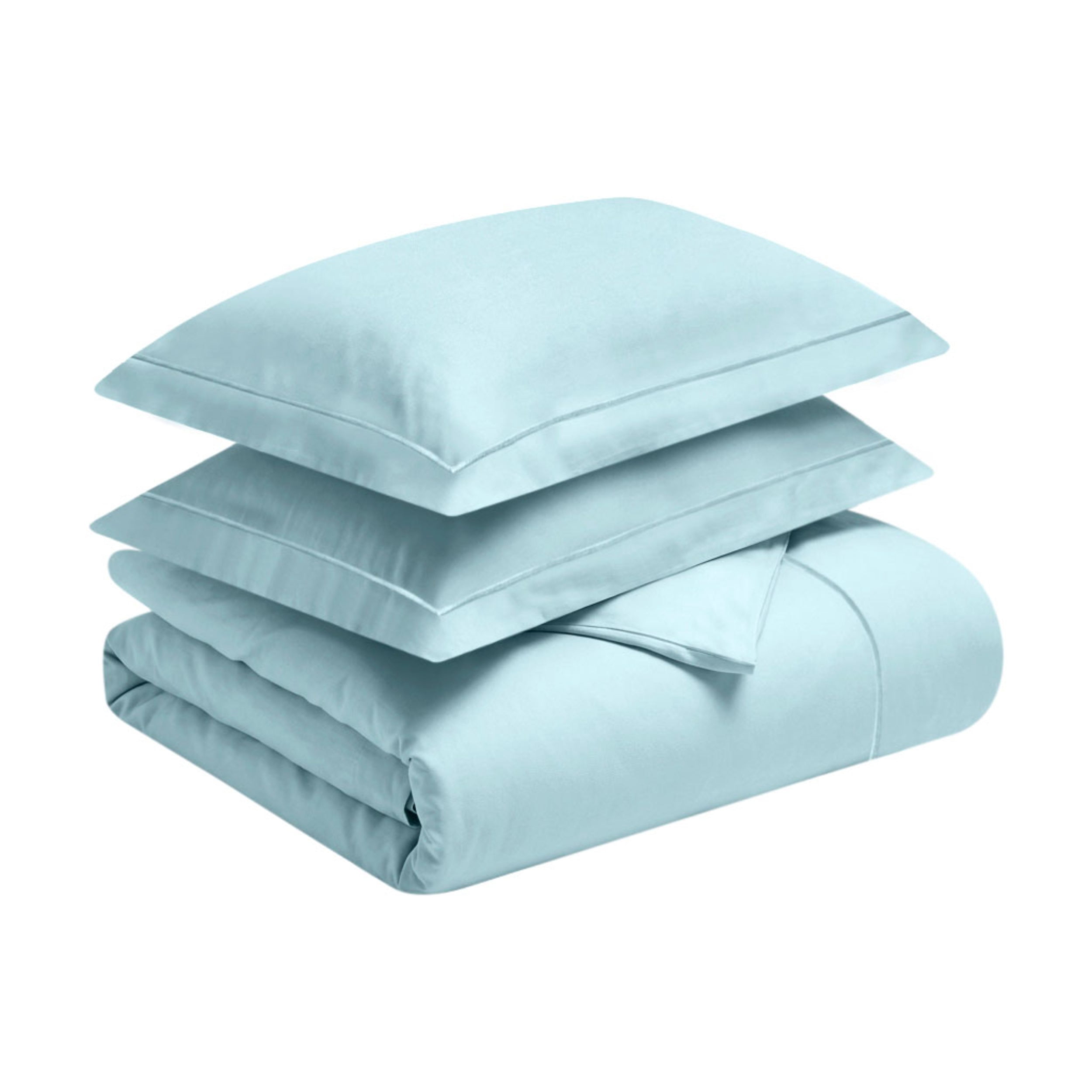 Superior Egyptian Cotton Embroidered 650 TC Duvet Cover Set, Full/ Queen, Baby Blue