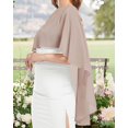 thumbnail image 4 of Vestido de noche de chifón Capelet Shawl para mujer, color caqui, 4 of 7