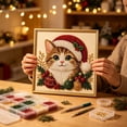 thumbnail image 4 of ARVELLIA DIY Christmas Pearl Painting Kit with Frame, Cute Orange Cat with Santa Hat Holiday Portrait Beaded Art Craft Set for Adults and Beginners, Handmade Wall Decor Gift (7.8x7.8in), 4 of 5
