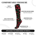 thumbnail image 3 of Lsque Cherry Pattern Sport Compression Socks for Men & Women 15-20 mmHg Knee High Nurse Pregnant Running Medical and Travel Athletic, 3 of 6