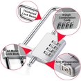 thumbnail image 4 of Cabinet Lock,Combination Padlock,U Shaped Padlock,Stainless Steel Gym Locker Lock Code Long Adjustable Shackle Lock for Outdoor, School, Gym, Sports lockers, Fences (silver-2pcs), 4 of 6