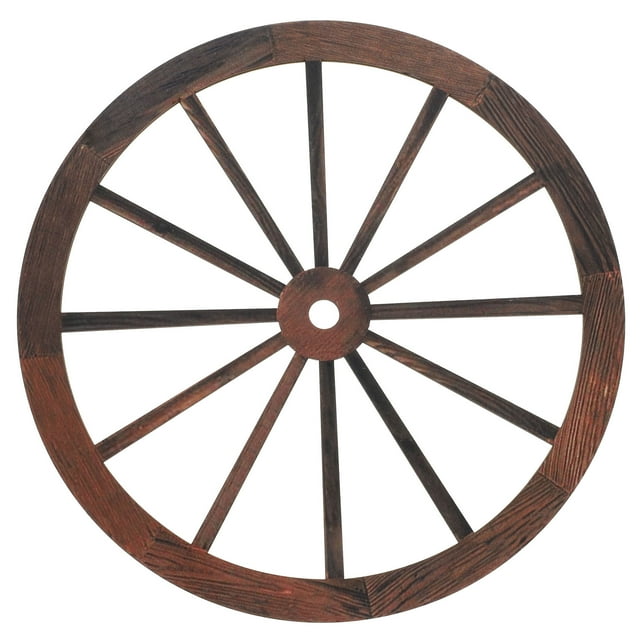 Decoración de rueda de carreta de madera vintage, adorno colgante de rueda de carreta, arte de pared de rueda de carreta
