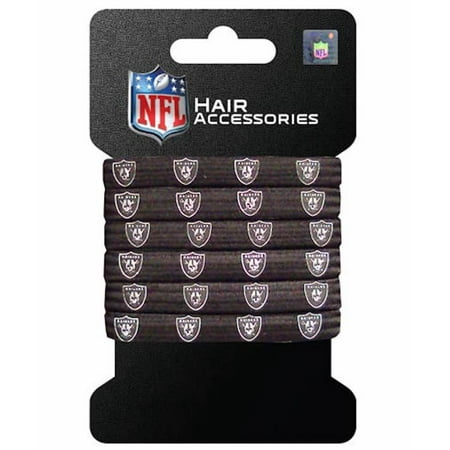 NFL Oakland Raiders Hair Accessory 6-Elastic Ponytail Bands