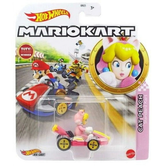 Hot Wheels 1:64 Mario Kart CAT PEACH Standard Kart DieCast Car