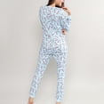 thumbnail image 3 of Defitshape Women's Onesies Pajamas Long Sleeve Animal Printed Button Down Adult One Piece Sleepwear Patterned10 X-Large, 3 of 5