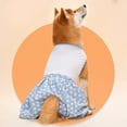 thumbnail image 3 of Dog Clothes Pet Romper Round Neck Comfortable Cotton Blue Stars Lantern Outdoor Pet Dog Jumpsuit Clothing, 3 of 8